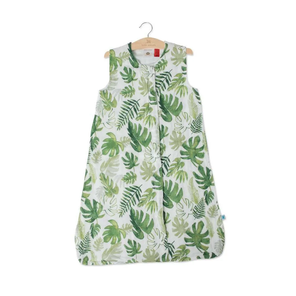 Cotton Muslin Sleeping Bag - Tropical Leaf