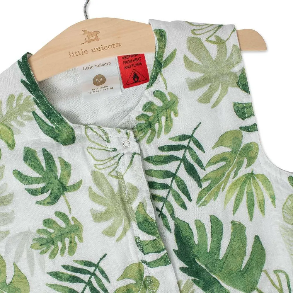 Cotton Muslin Sleeping Bag - Tropical Leaf