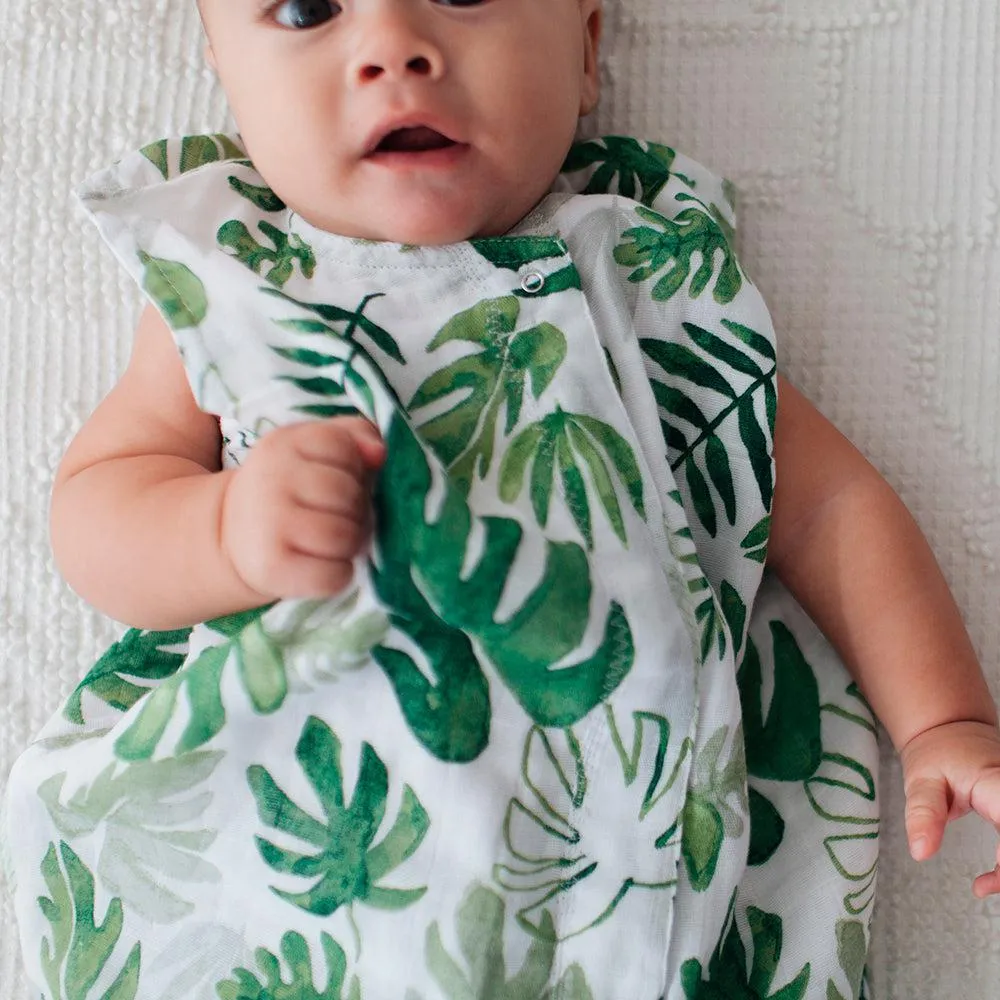 Cotton Muslin Sleeping Bag - Tropical Leaf