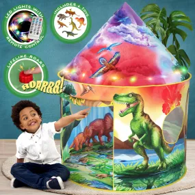 Dinosaur Discovery Kids Tent with Roar Button and LED Lights - 51"