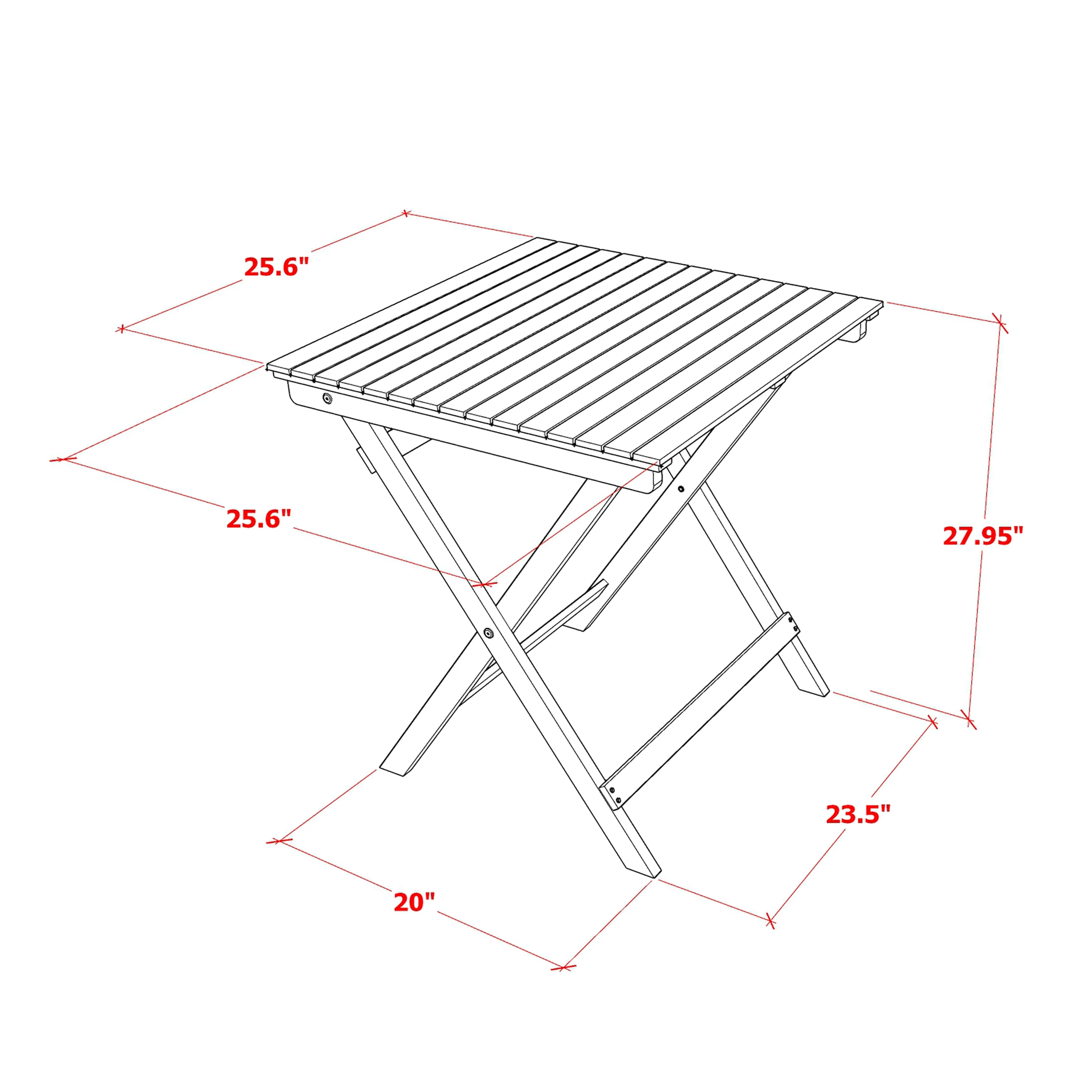 East West Furniture SECM3CWNA 3 Piece Outdoor Conversation Bistro Set Contains a Square Acacia Wood Coffee Table and 2 Folding Side Chairs, 26x26 Inch, Natural Oil