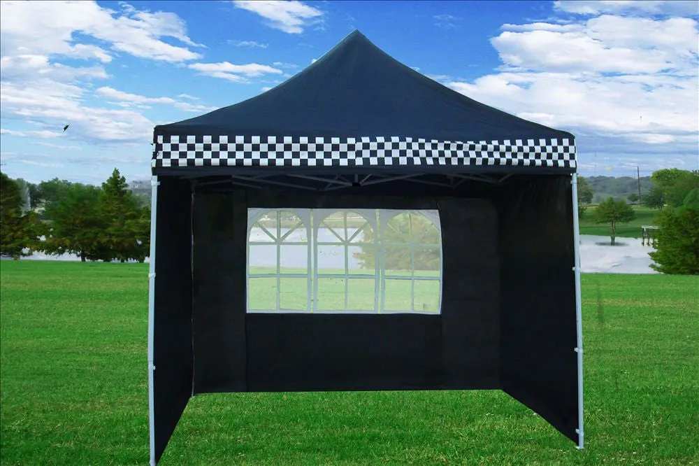 F Model 10'x10' Black Checker - Pop Up Tent Pro