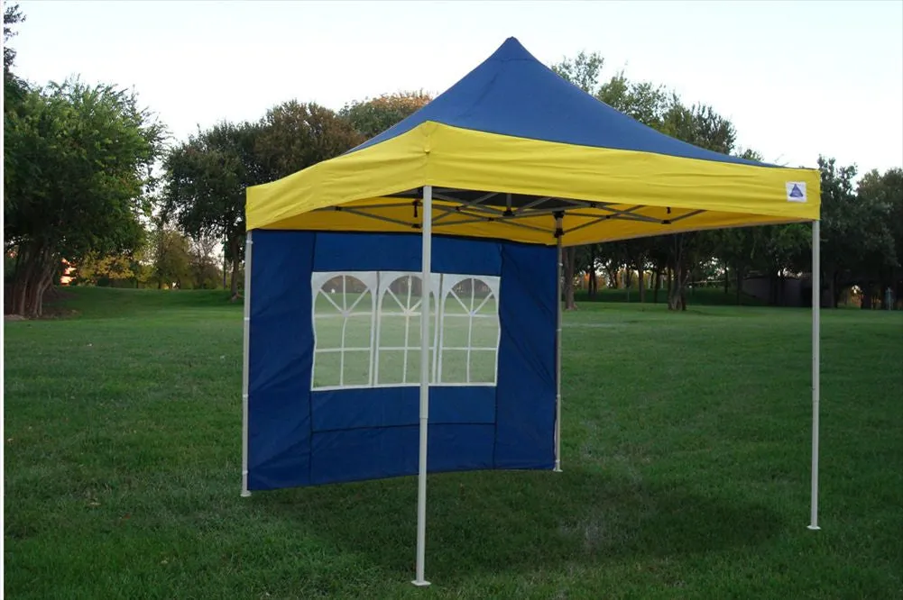 F Model 10'x10' Navy Blue/Yellow - Pop Up Tent Pro