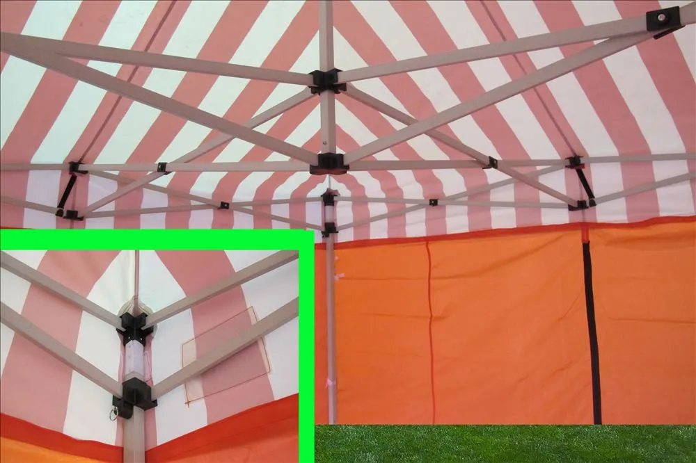 F Model 10'x10' Red Stripe - Pop Up Tent Pro