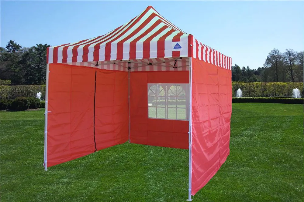 F Model 10'x10' Red Stripe - Pop Up Tent Pro