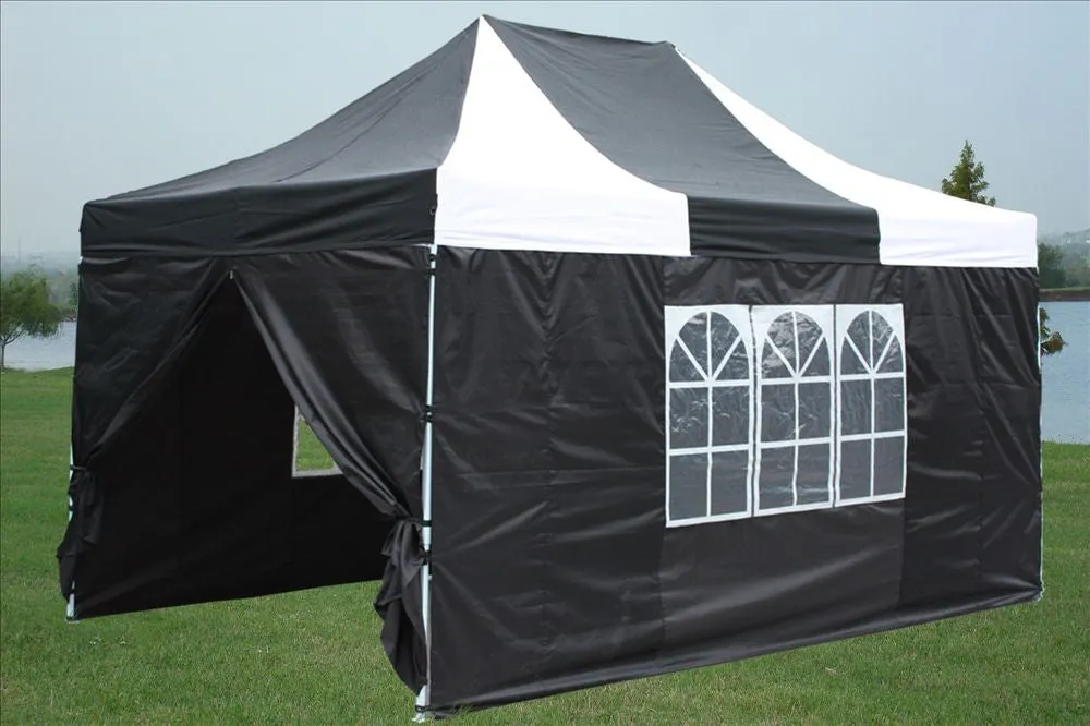 F Model 10'x15' Black White - Pop Up Tent  Pro