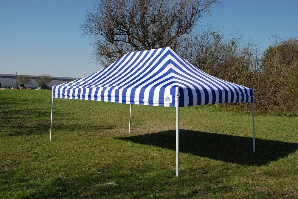 F Model 10'x15' Blue Stripe - Pop Up Tent Pro