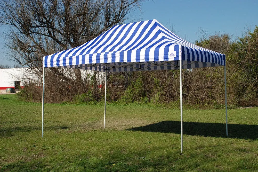 F Model 10'x15' Blue Stripe - Pop Up Tent Pro