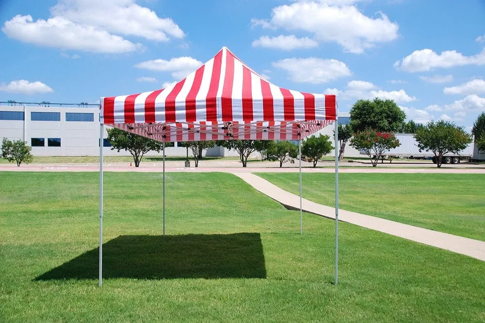 F Model 10'x15' Red Stripe - Pop Up Tent Pro