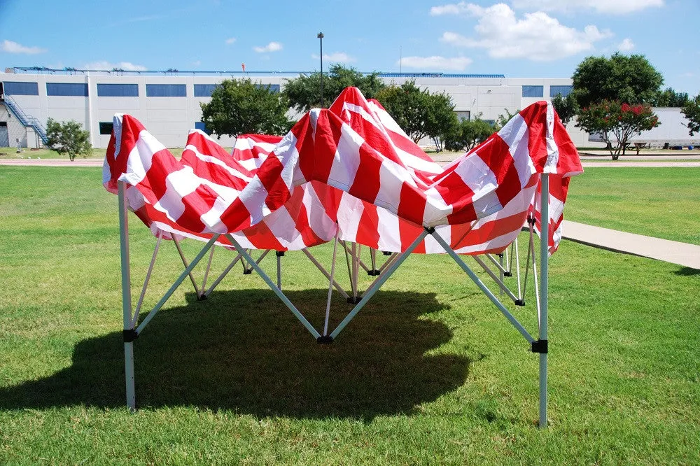 F Model 10'x15' Red Stripe - Pop Up Tent Pro