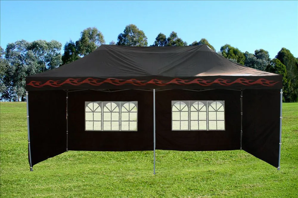F Model 10'x20' Black Flame - Pop Up Tent Pro
