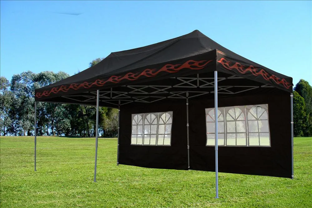 F Model 10'x20' Black Flame - Pop Up Tent Pro