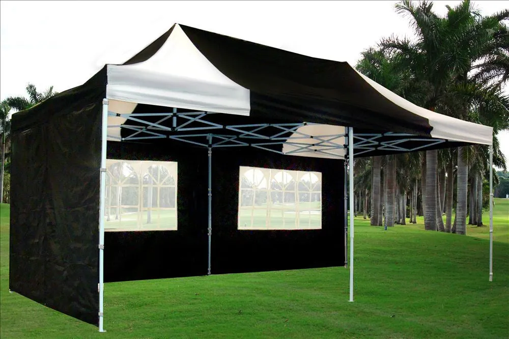 F Model 10'x20' Black White - Pop Up Tent Pro