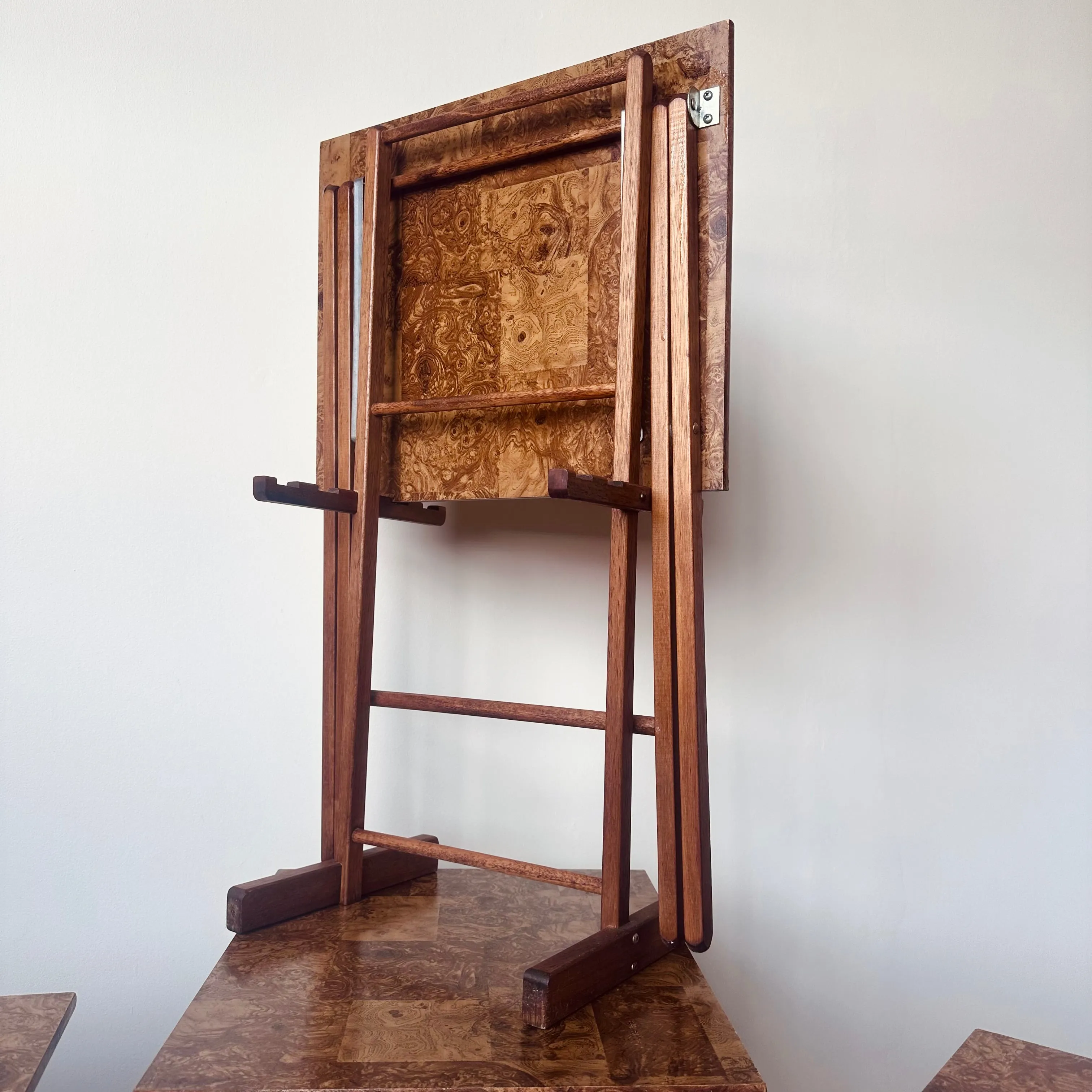 FAUX BOIS BURL WOOD FOLDING TABLES
