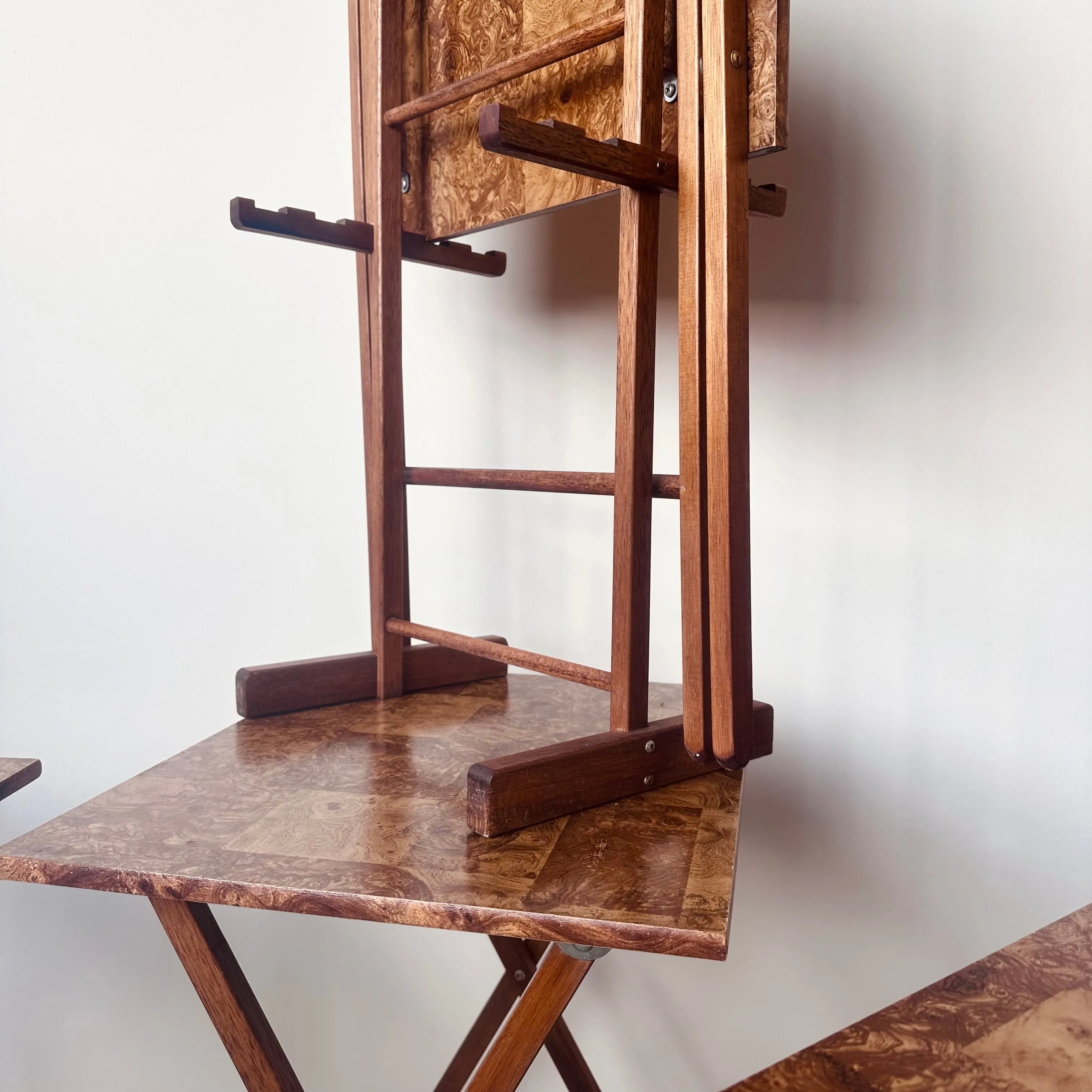 FAUX BOIS BURL WOOD FOLDING TABLES