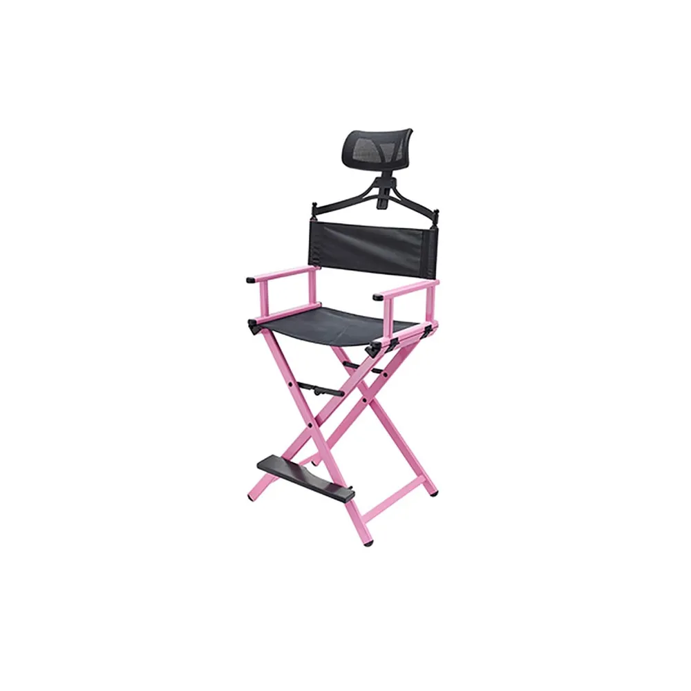 Foldable Aluminum Makeup Director Chair With Footrest And Headrest Y195