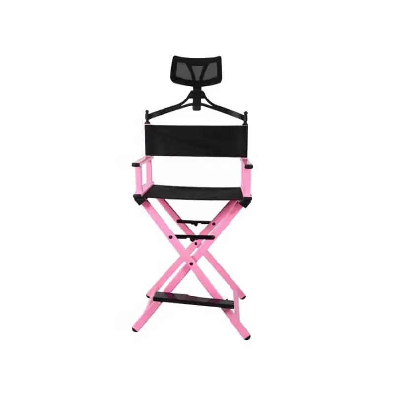 Foldable Aluminum Makeup Director Chair With Footrest And Headrest Y195