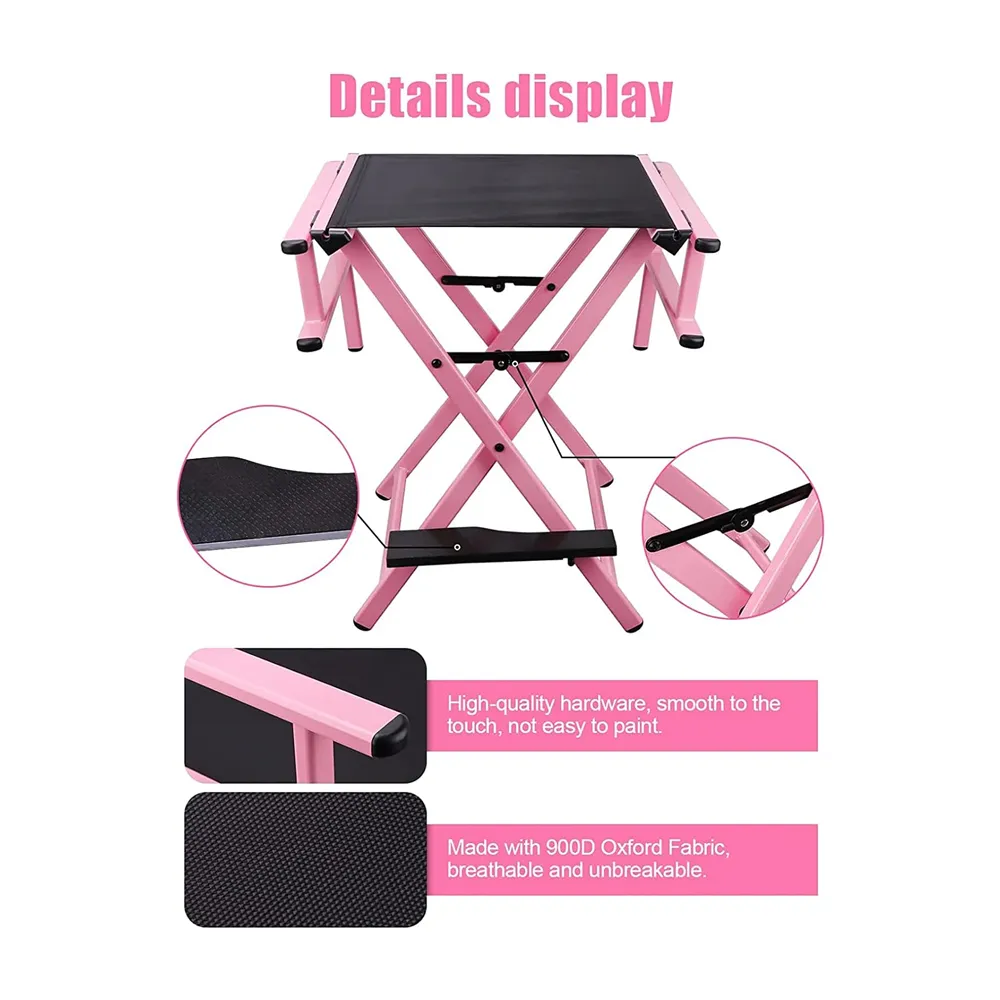 Foldable Aluminum Makeup Director Chair With Footrest And Headrest Y195
