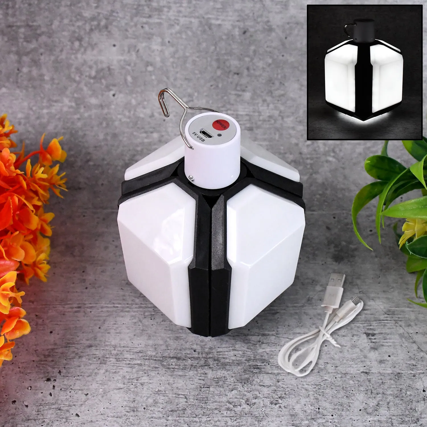 Foldable Camping Light USB Rechargeable LED Lamp (1 Pc)
