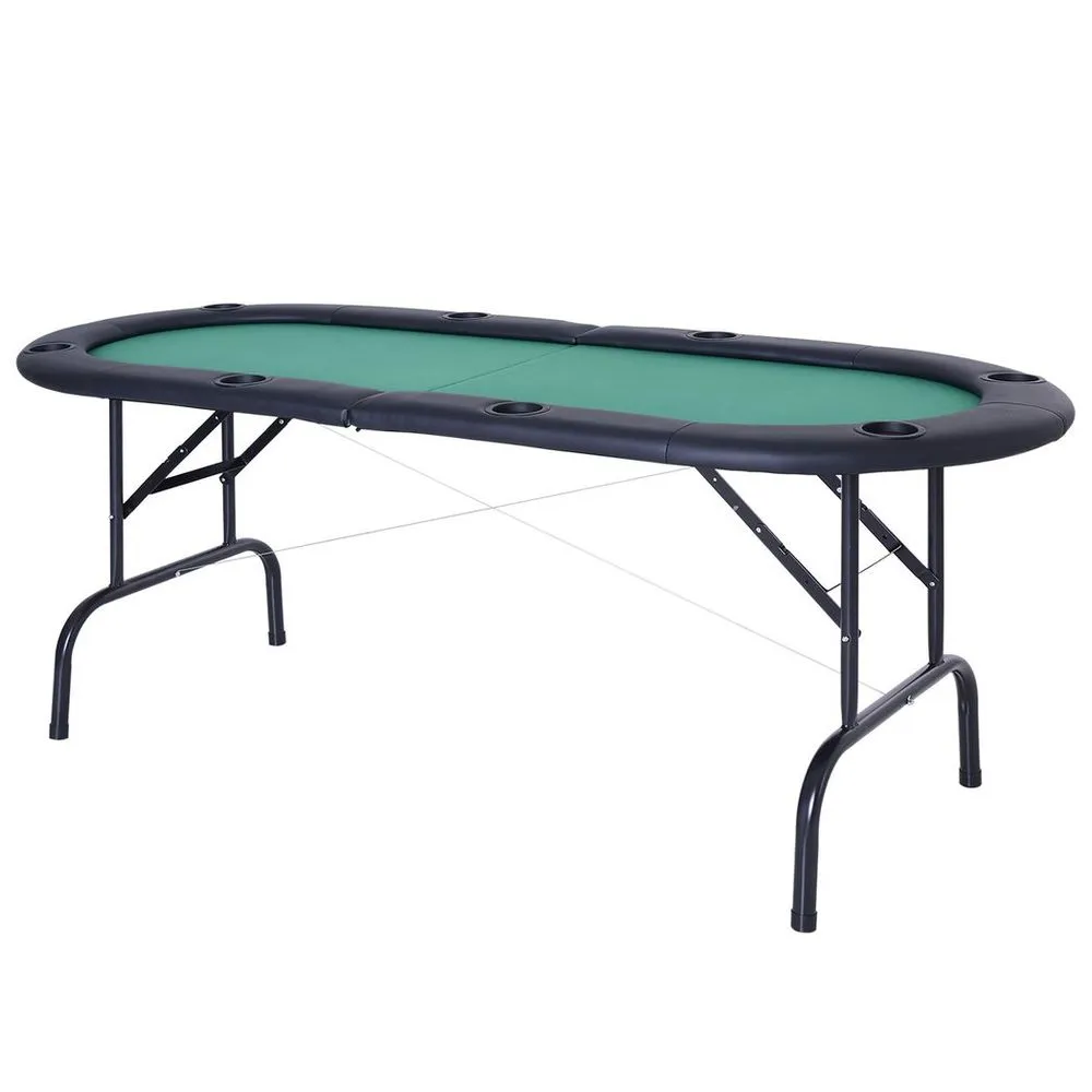 Foldable Poker Table - Green Felt 8 Player Design