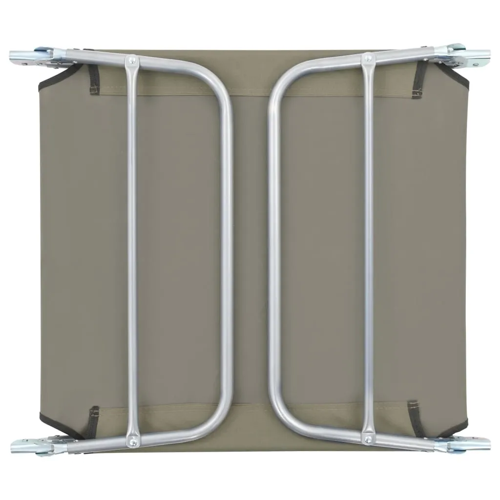 Folding Sun Loungers 2 pcs Steel and Fabric Taupe