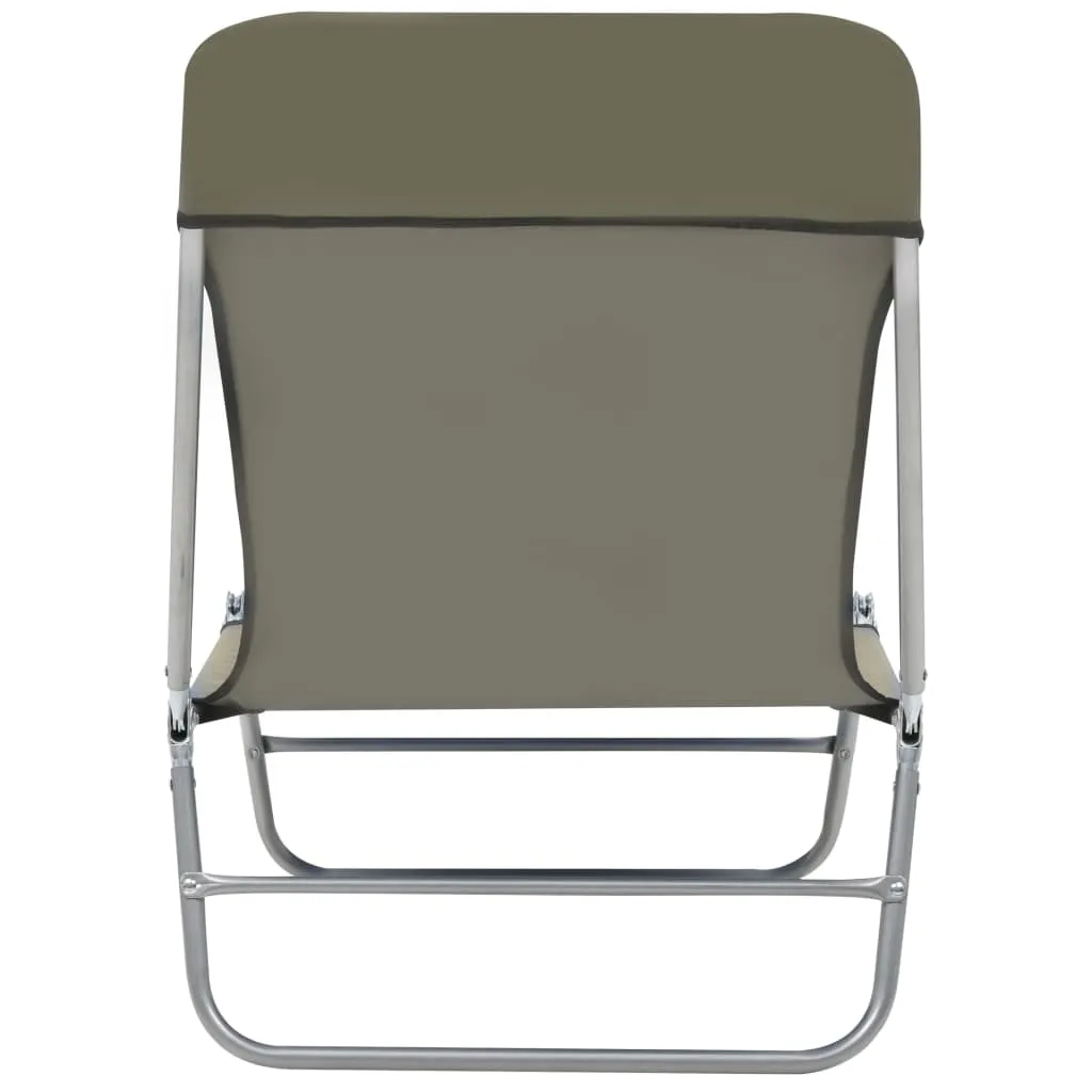 Folding Sun Loungers 2 pcs Steel and Fabric Taupe