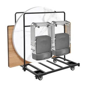 Folding Table and Chair Cart 31"D x 43"W x 47"H, 500 lbs Capacity