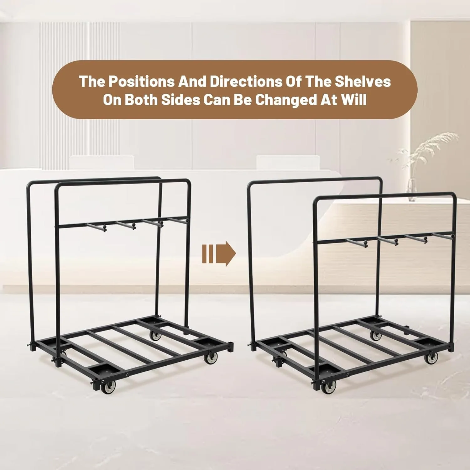 Folding Table and Chair Cart 31"D x 43"W x 47"H, 500 lbs Capacity