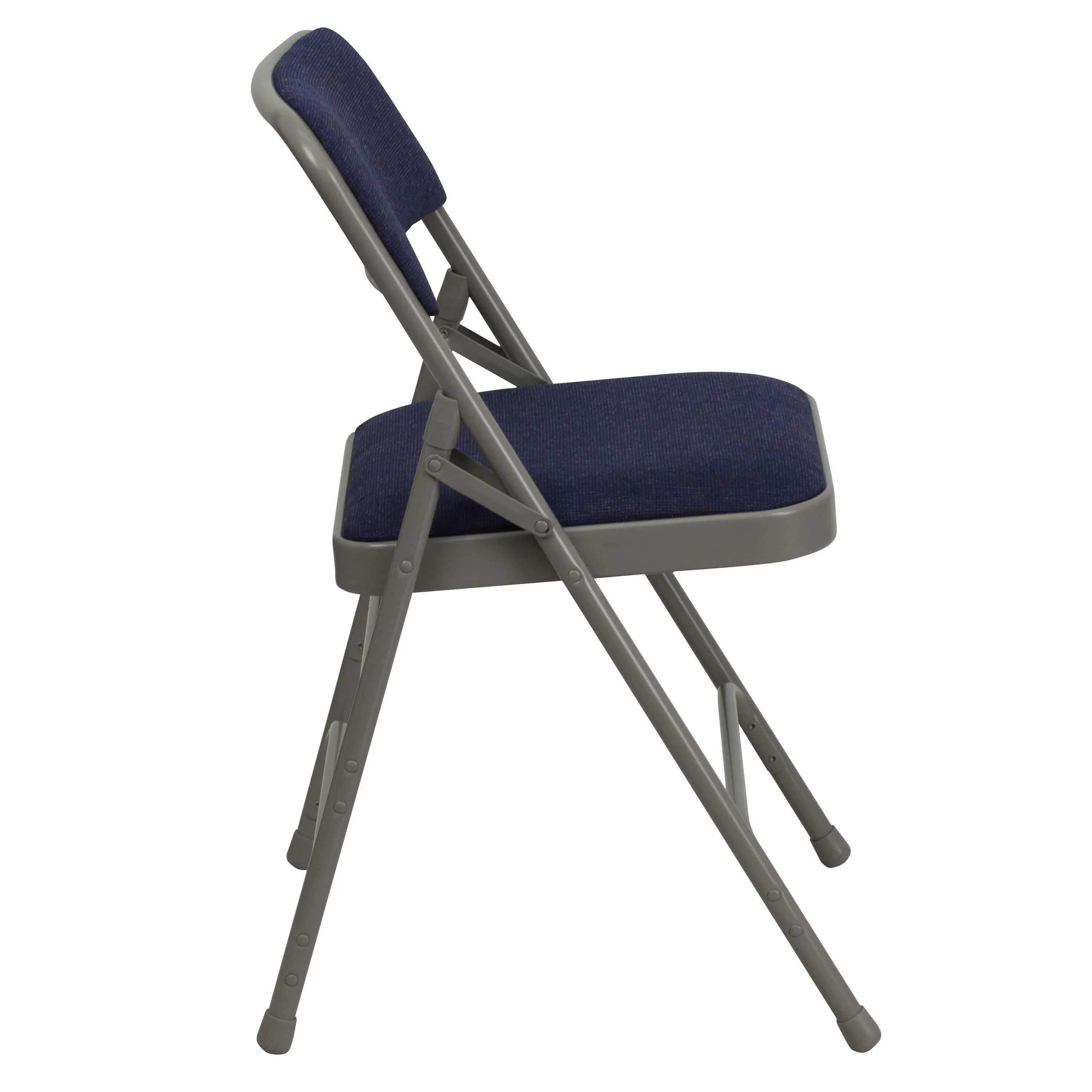 HERCULES Series Curved Triple Braced & Double Hinged Upholstered Metal Folding Chair