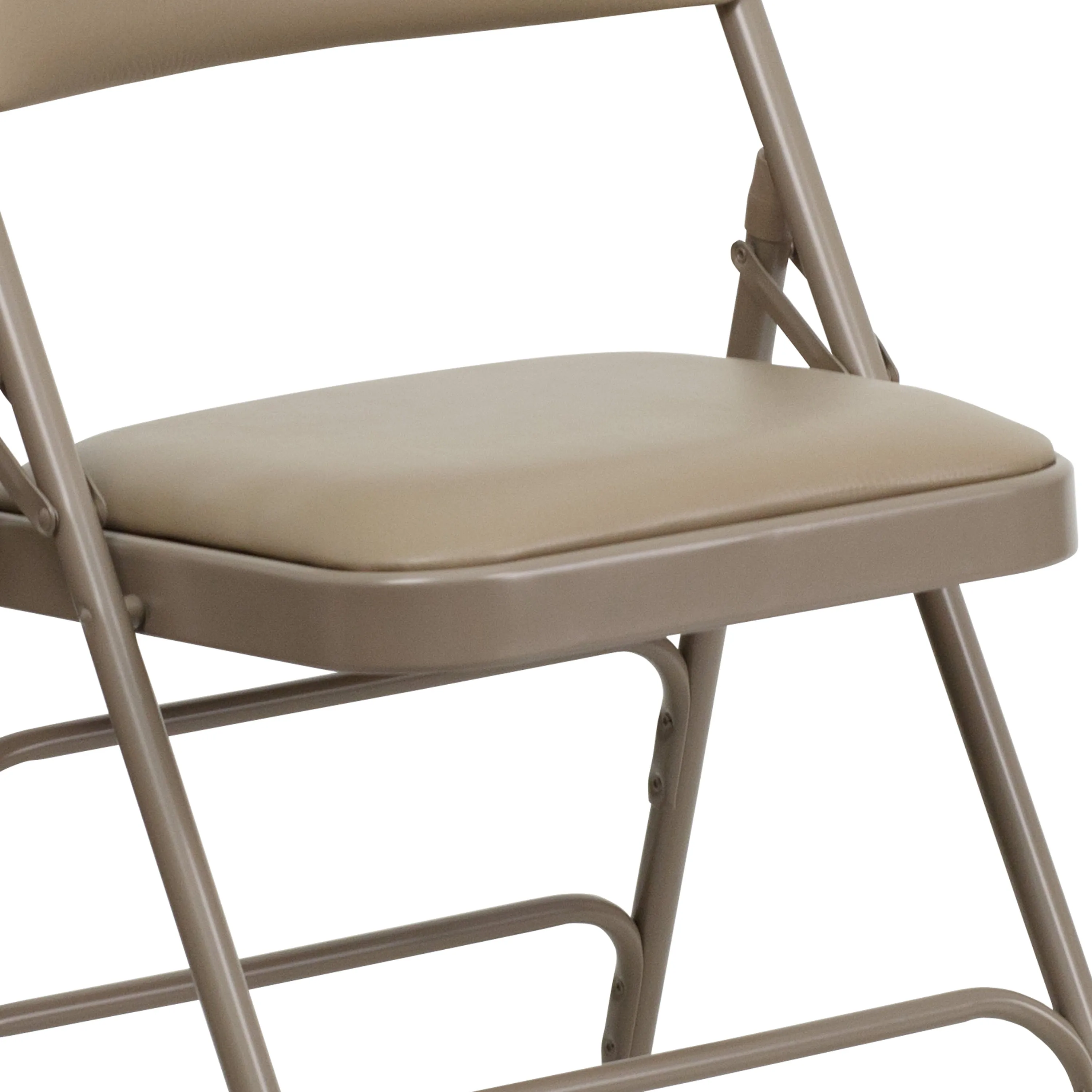 HERCULES Series Curved Triple Braced & Double Hinged Upholstered Metal Folding Chair