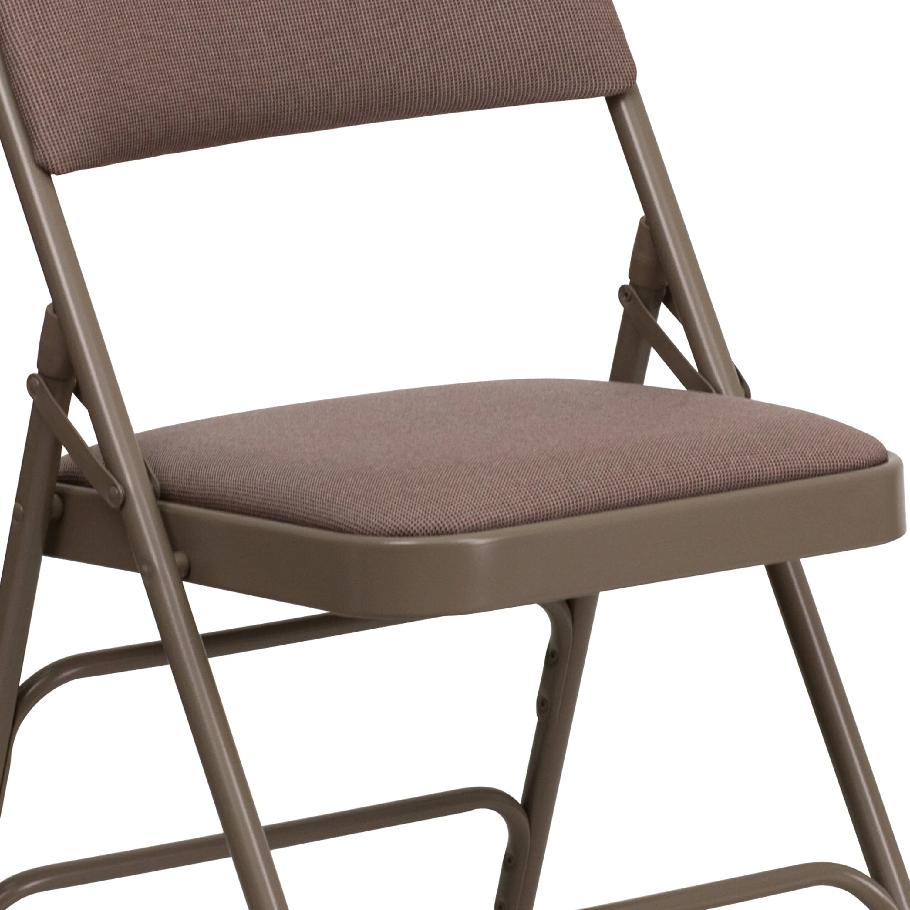HERCULES Series Curved Triple Braced & Double Hinged Upholstered Metal Folding Chair