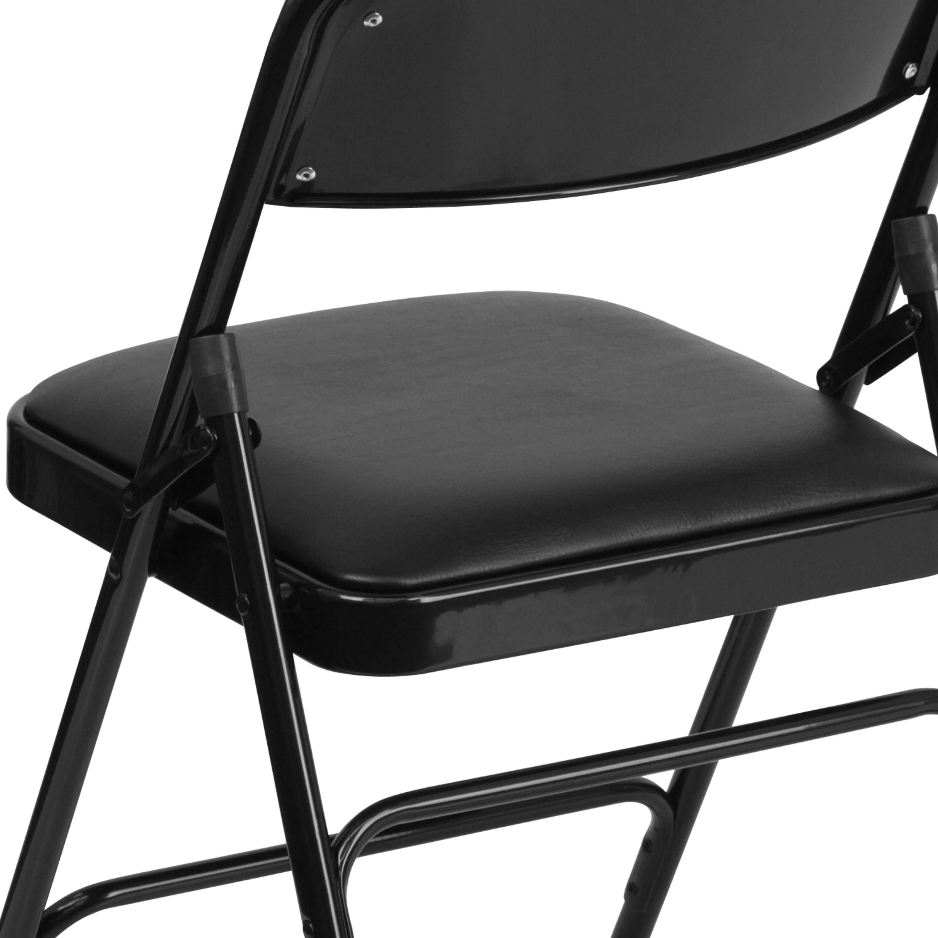 HERCULES Series Curved Triple Braced & Double Hinged Upholstered Metal Folding Chair