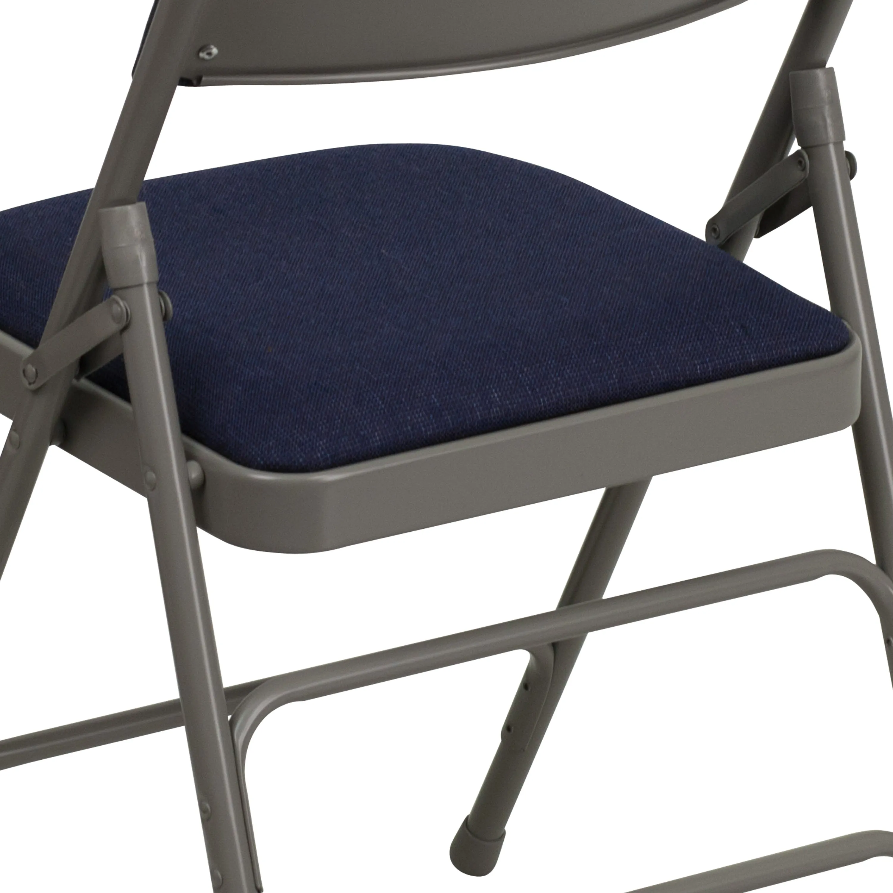 HERCULES Series Curved Triple Braced & Double Hinged Upholstered Metal Folding Chair