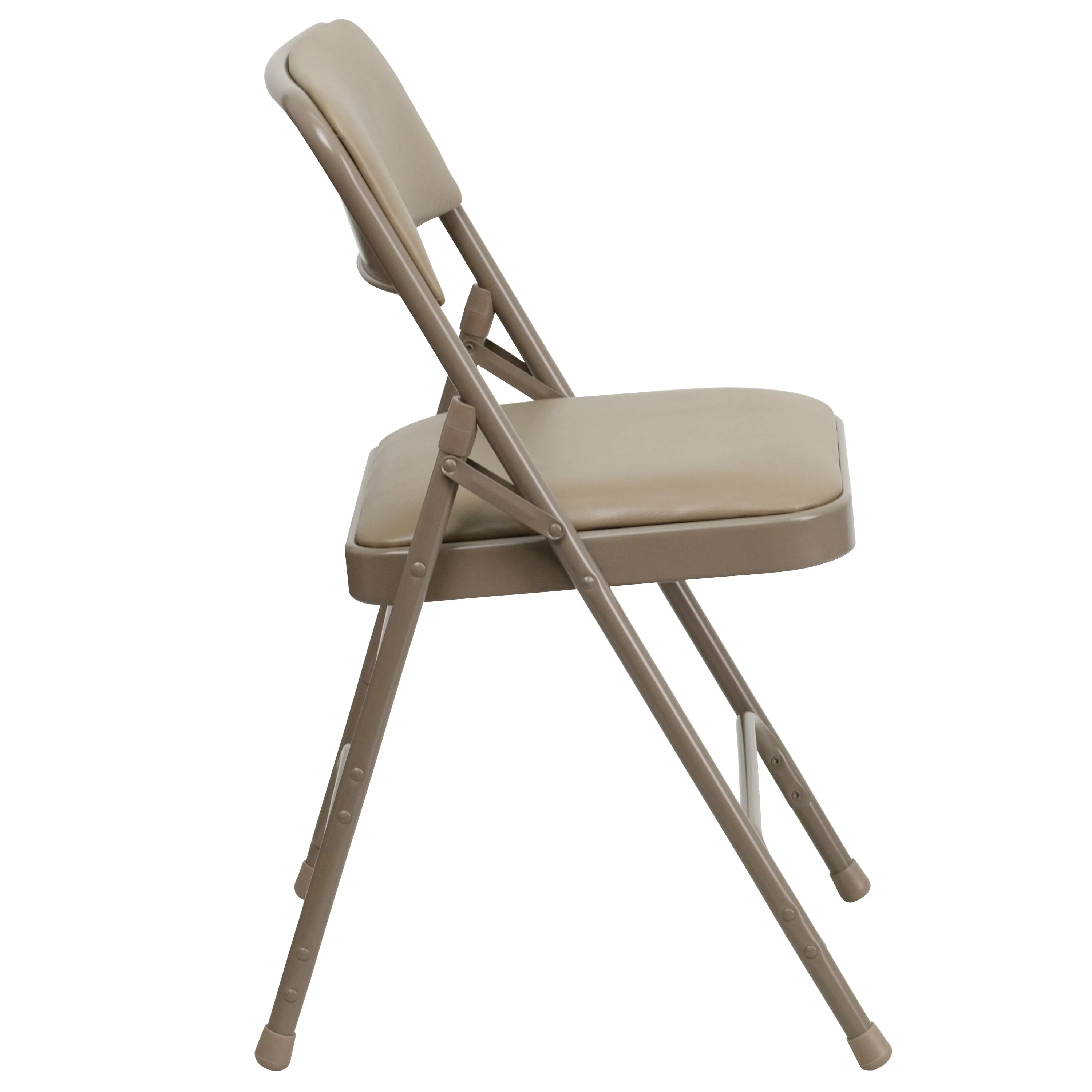 HERCULES Series Curved Triple Braced & Double Hinged Upholstered Metal Folding Chair