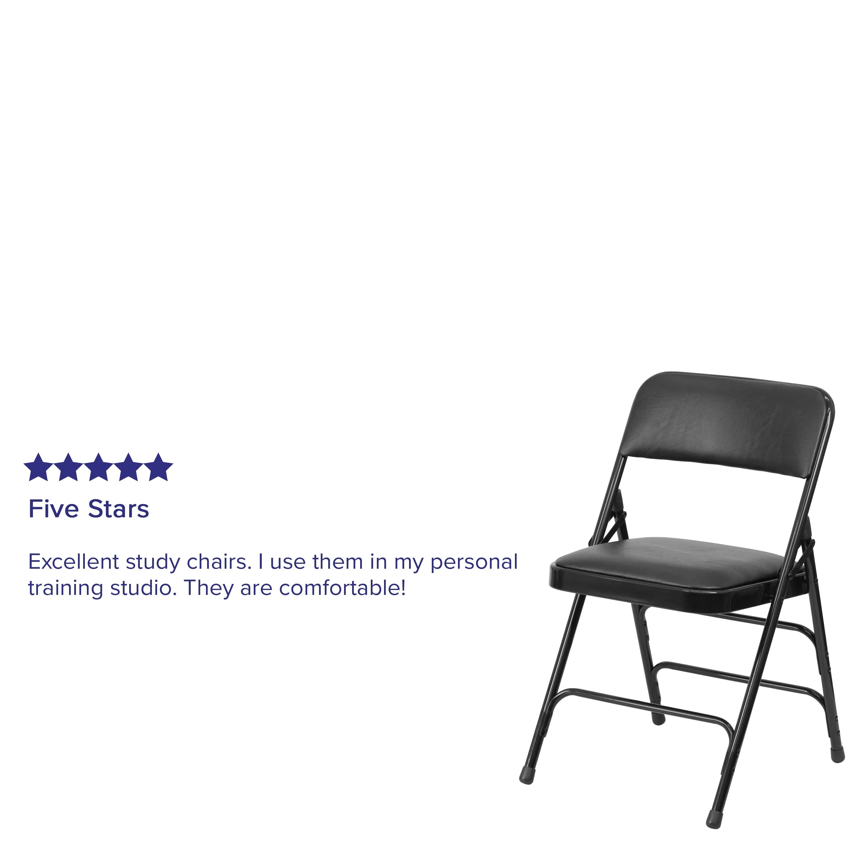 HERCULES Series Curved Triple Braced & Double Hinged Upholstered Metal Folding Chair