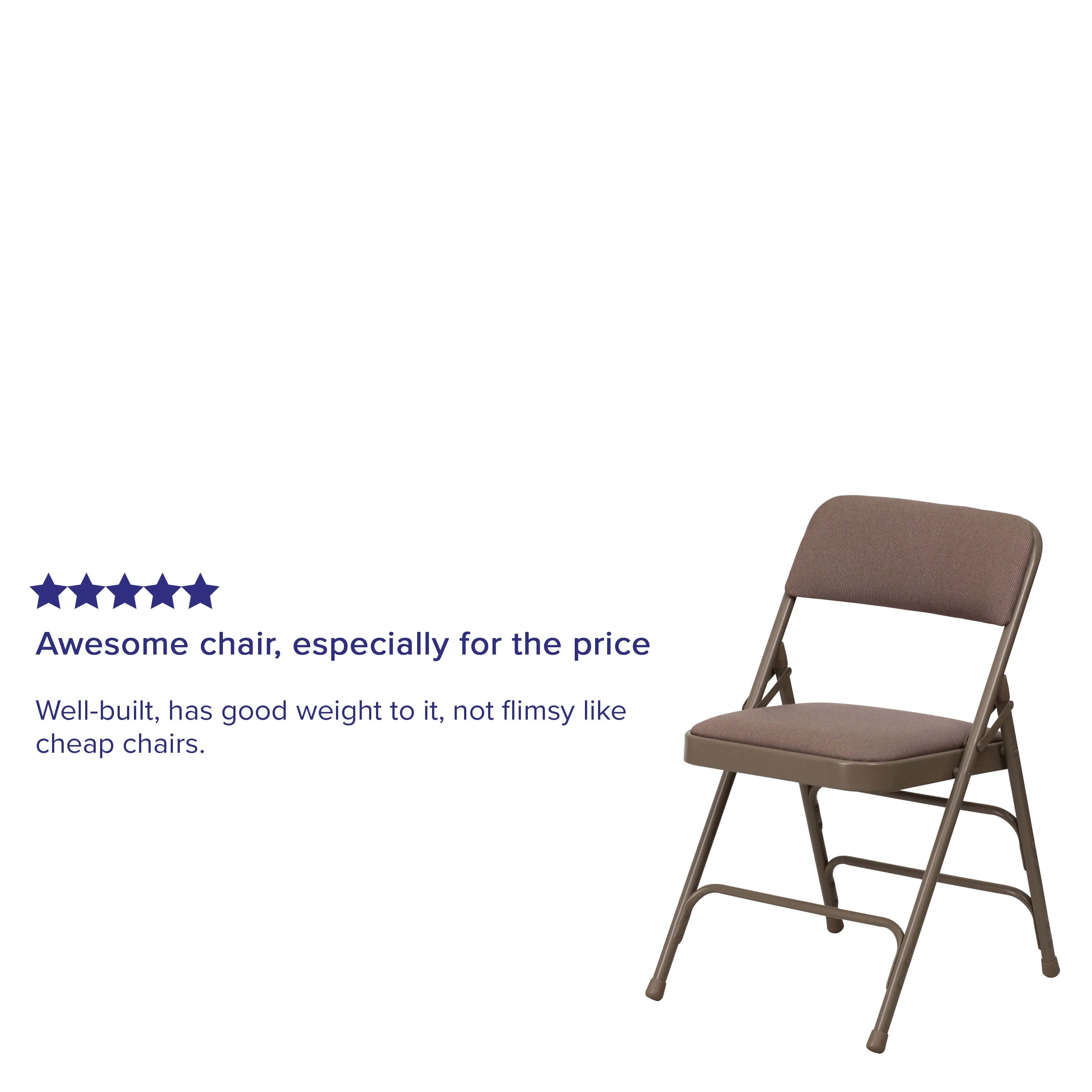 HERCULES Series Curved Triple Braced & Double Hinged Upholstered Metal Folding Chair
