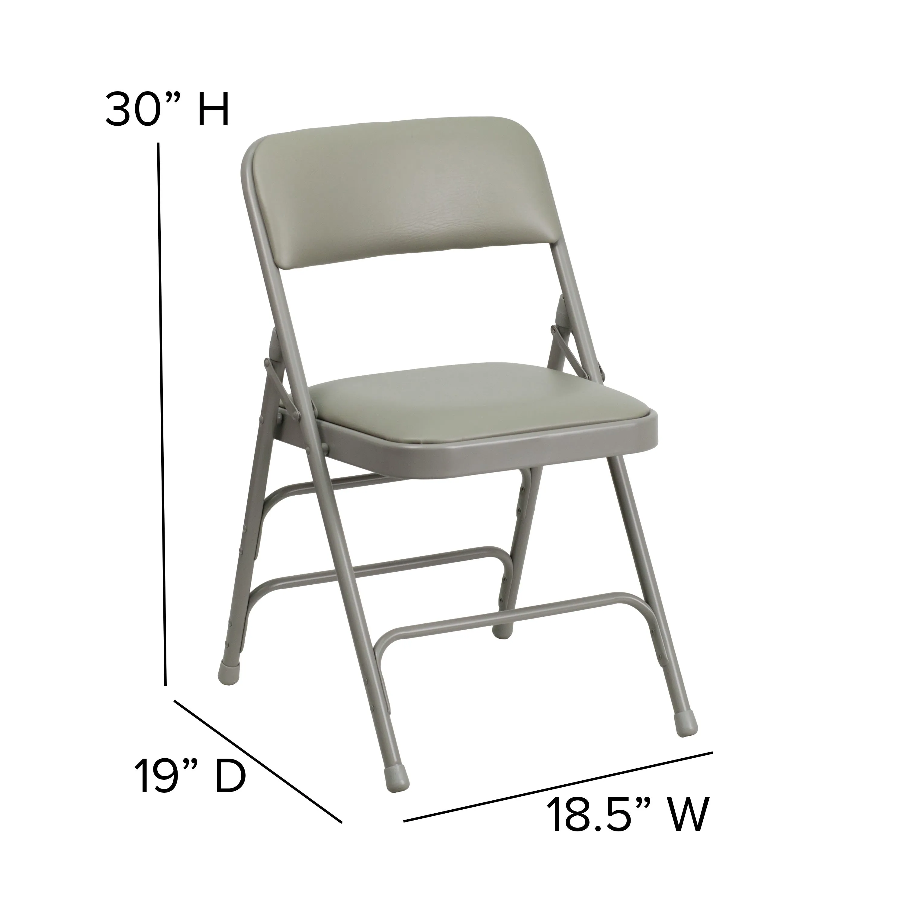 HERCULES Series Curved Triple Braced & Double Hinged Upholstered Metal Folding Chair
