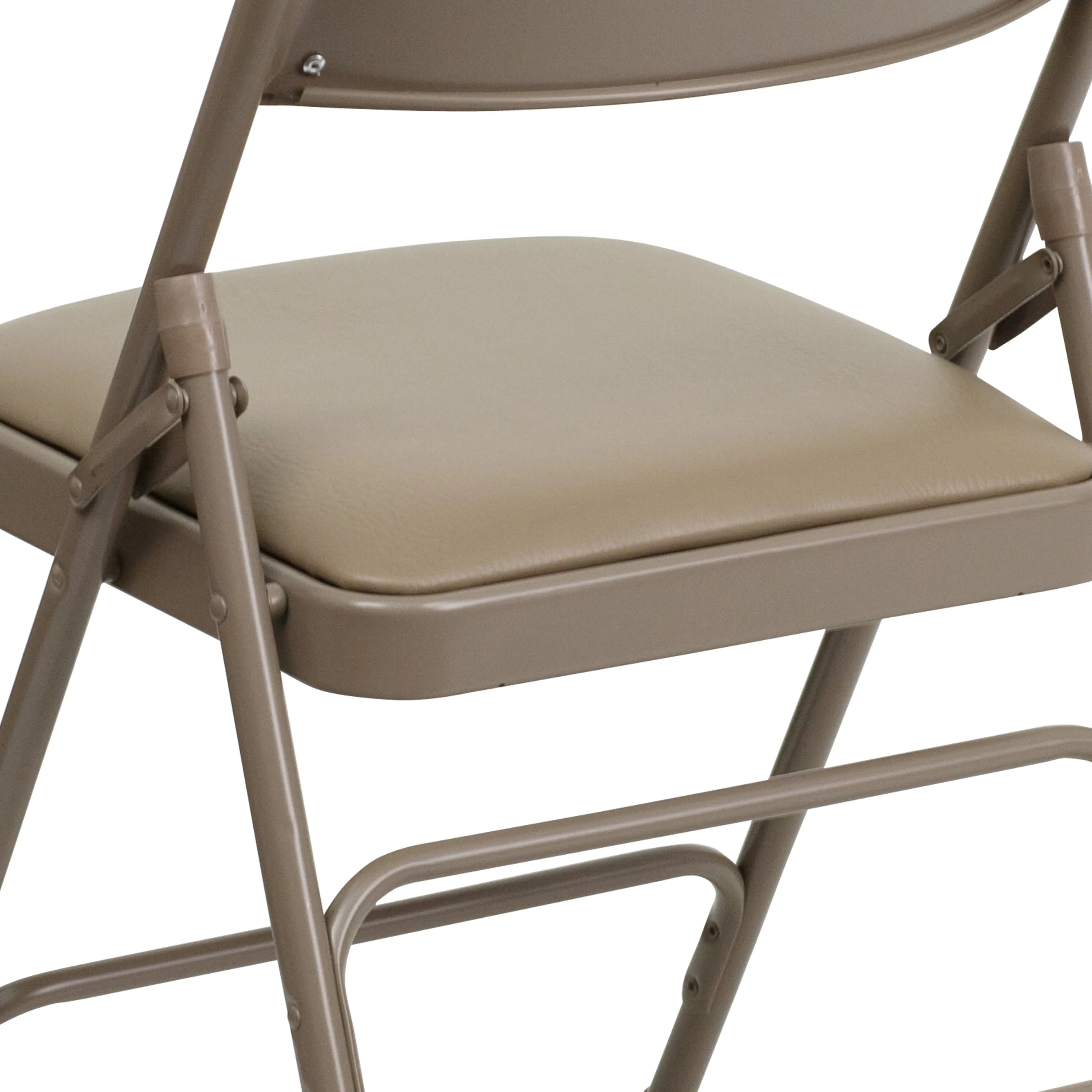 HERCULES Series Curved Triple Braced & Double Hinged Upholstered Metal Folding Chair
