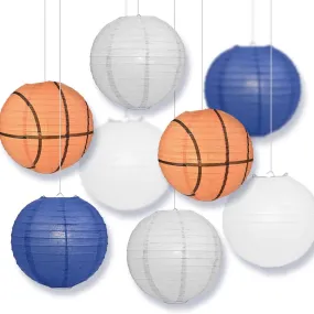 Iowa Col legeBasketball 14-inch Paper Lanterns 8pc Combo Party Pack - Dark Blue, Grey, White