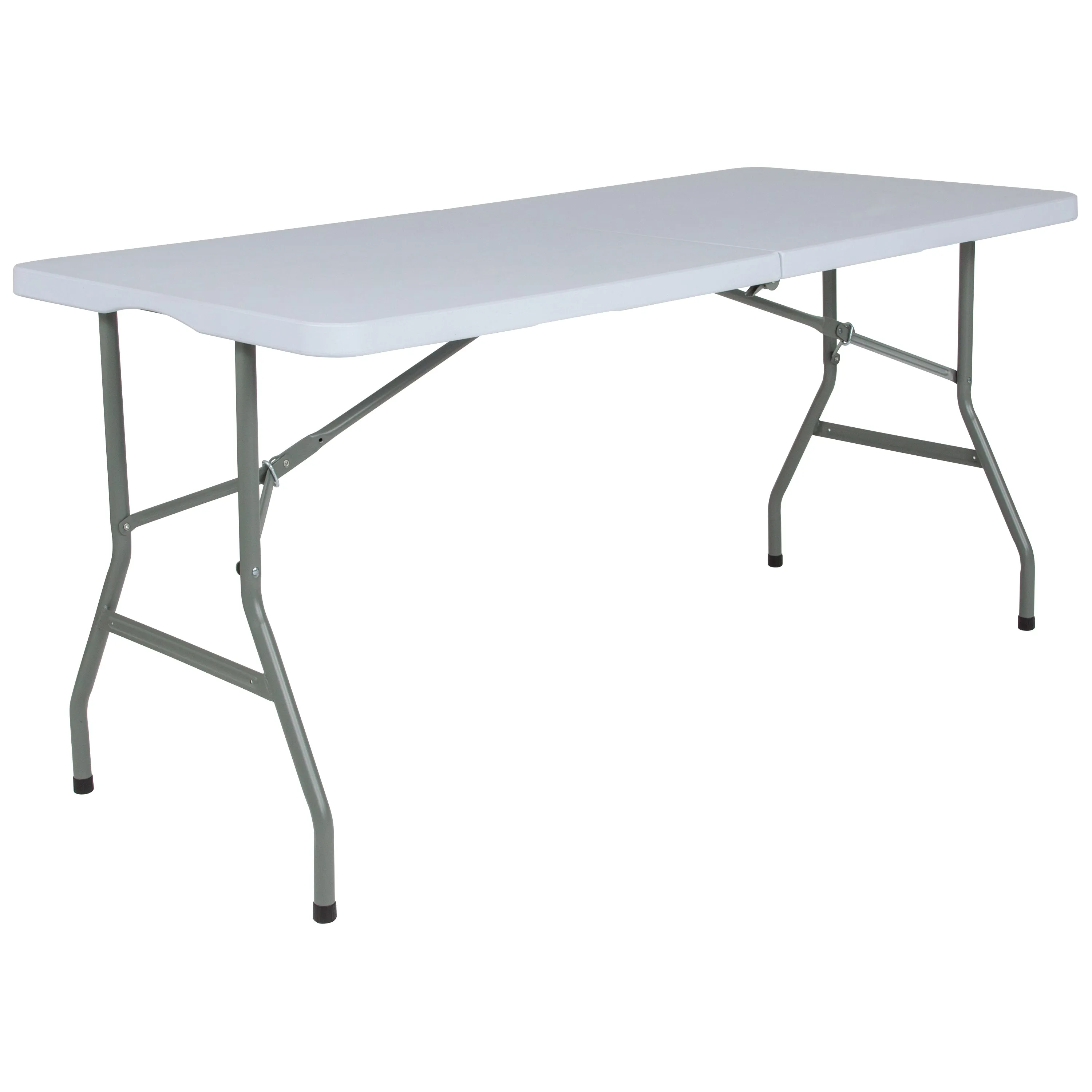 Kathryn 4.97-Foot Bi-Fold Granite White Plastic Folding Table