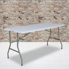 Kathryn 4.97-Foot Bi-Fold Granite White Plastic Folding Table