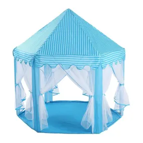Kids Hexagonal Tent with LED Lights (Blue)