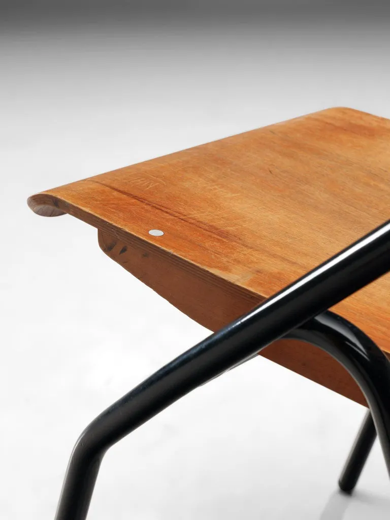 Large of Twelve Dutch Chairs with Black Tubular Frame
