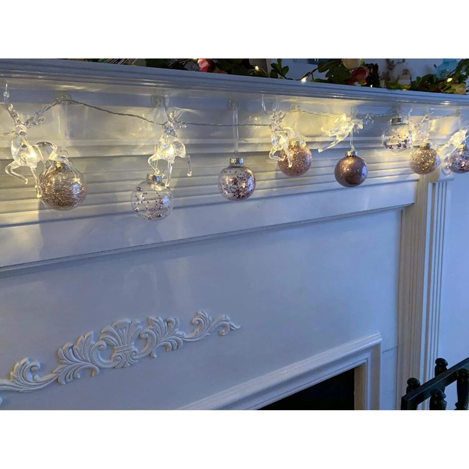 LED Warm White Christmas Lights Reindeer String Lights