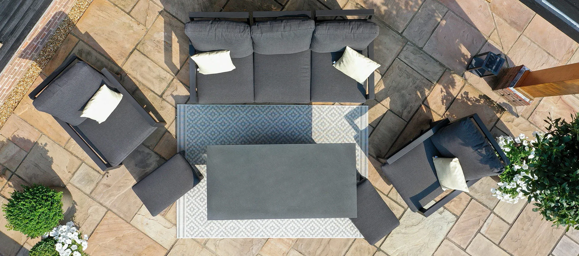 Maze Manhattan Reclining 3 Seat Sofa Set With Rising Table And Footstools