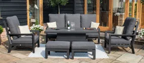Maze Manhattan Reclining 3 Seat Sofa Set With Rising Table And Footstools