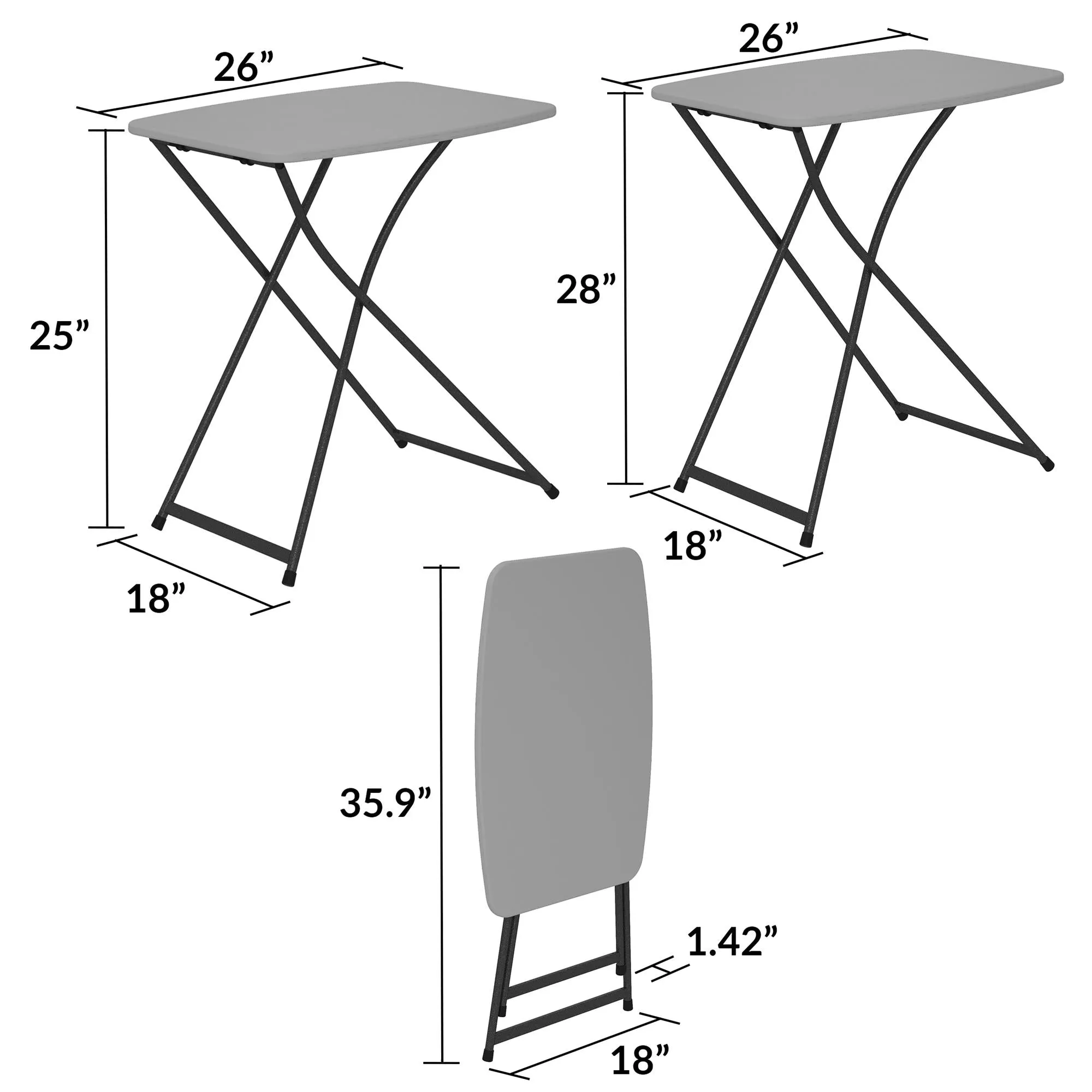 Multi-Functional, Adjustable, Personal Folding Activity Table