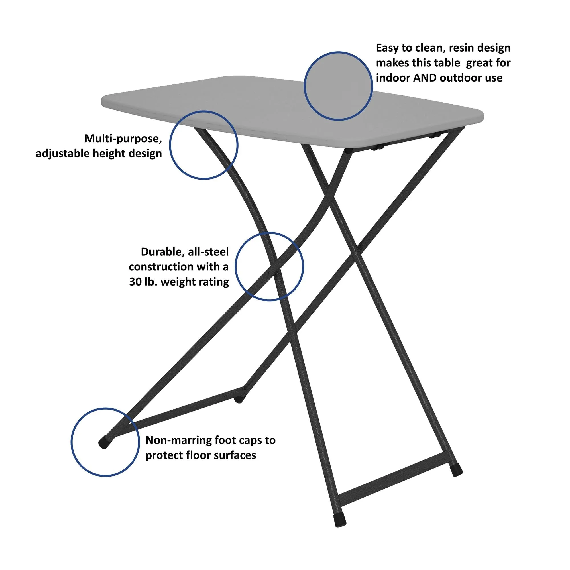 Multi-Functional, Adjustable, Personal Folding Activity Table