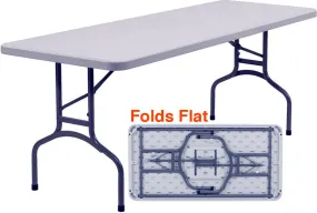 National Public Seating BT-3060 Plastic Blow Molded Grey Rectangle Folding Table 30inx60in