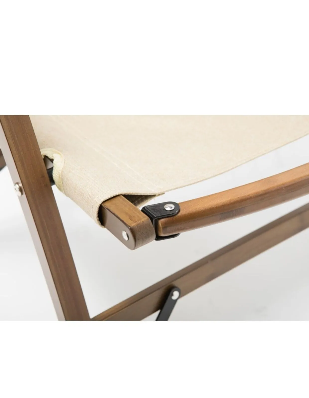 NNEDSZ 2x Bamboo Foldable Outdoor Camping Chair Wooden Travel Picnic Park Folding - Khaki/Beige
